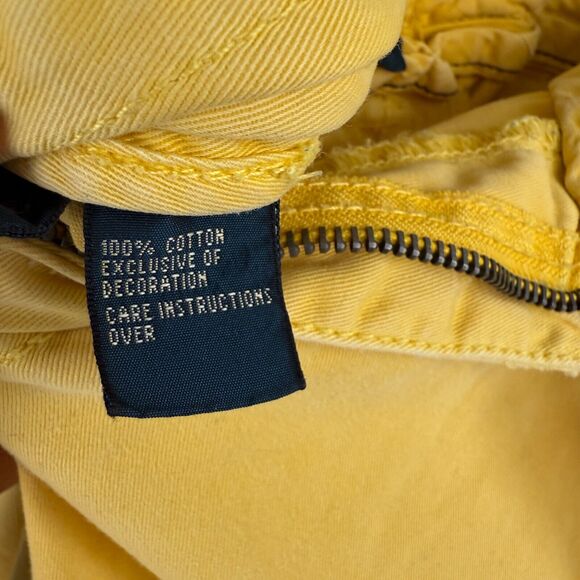 Polo Ralph Lauren Chino Shorts Mens 36 Yellow Pockets Drawstring 10" Classic - Picture 15 of 16